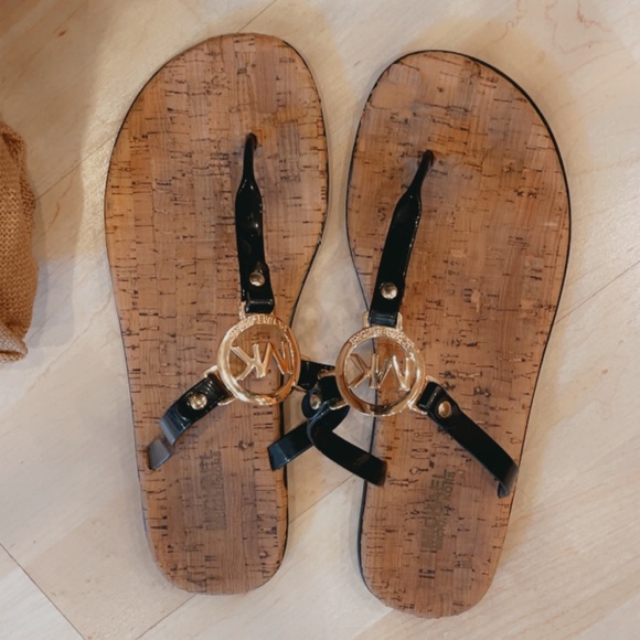 Michael Kors Black/Cork Sandals - Picture 1 of 2